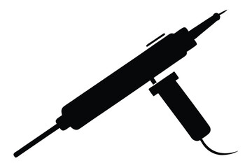 Soldering iron silhouette vector art illustration