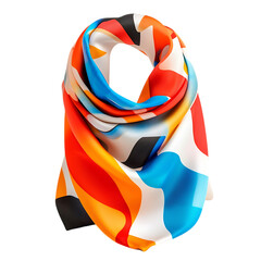 Trendy Cooling Wrap with a Bold Abstract Digital Print Isolated on Transparent Background
