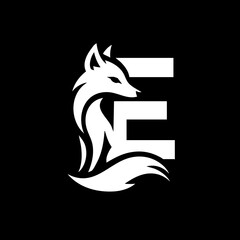 The Fox and Letter E Logo Icon Symbol Emblem