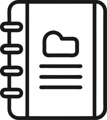 address book vector outline icon on white or transparent background	