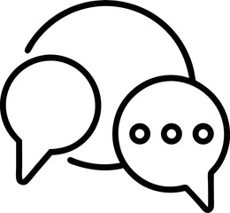 conversation vector outline icon on white or transparent background	