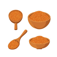 A simple flat 2D icon of bulgur wheat set isolated on the background, vector design, ideal for animation, UI/UX design, mobile apps, web design, digital illustrations, flat 2D