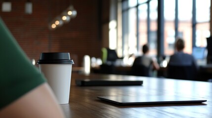 Obraz premium Coffee Break with Modern Office.