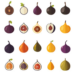 My very Simple flat 2D icon, figs set isolated on a white background, vector, flat design, animation design, simple flat 2D icon, minimalist design, vector design, eps