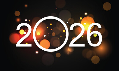 2026 Happy New Year Background Design. Greeting Card, Banner, Poster. Vector Illustration.