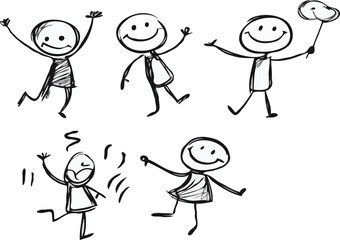 stick man different activities