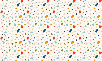 Seamless Pattern with Bright Irregular Dots - Confetti Style