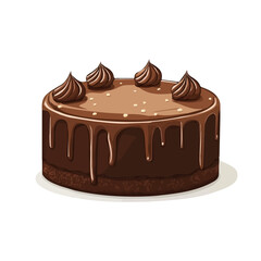My Simple flat 2D icon chocolate cake isolated on transparent background, vector, flat design, animation design, simple flat 2D icon, minimalist design, clipart