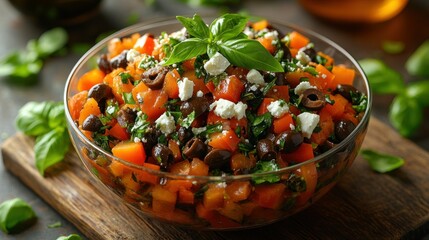 Vibrant autumn salad with vegetables