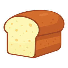 Soft bread loaf vector illustration, Cartoon food icon isolated on white background