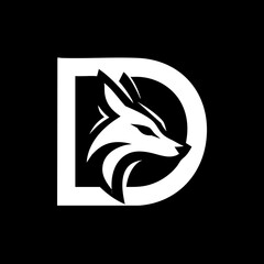 Fototapeta premium The Fox and Letter D Logo Icon Symbol Emblem