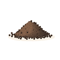 My simple flat 2D icon of black pepper powder isolated on the background, vector design, ideal for animation, UI/UX design, mobile apps, web design, digital illustrations, flat 2D