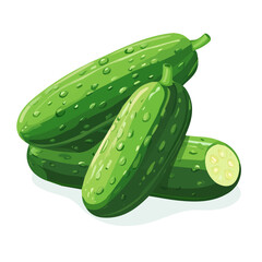 My simple flat 2D icon of cucumbers bunch isolated on the background, vector design, ideal for animation, UI/UX design, mobile apps, web design, digital illustrations, flat 2D