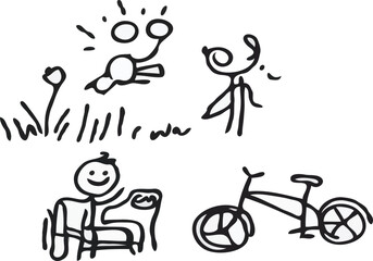 stick man different activities