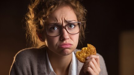Woman disgusted by taste of gluten free corn cookie