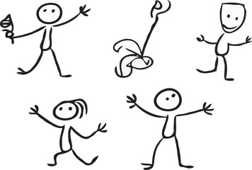 stick man different activities
