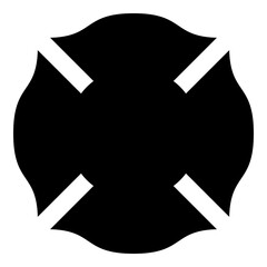Firefighter cross Malta emblem fire fighter dept icon black color vector illustration image flat style