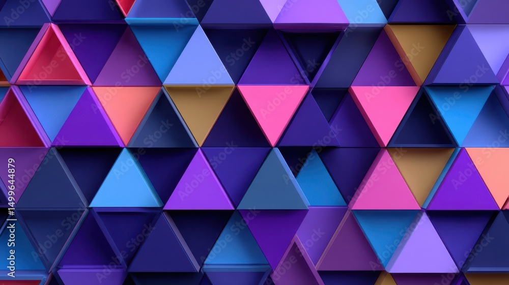 Poster colorful triangular pattern background design.
