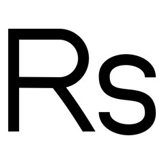 Rupee sign currency symbol money Rs icon black color vector illustration image flat style