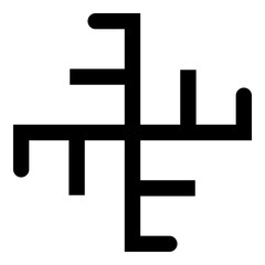 Obraz premium Heavenly cross symbol sign slavic pagan icon black color vector illustration image flat style