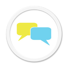 Sprechblasen Symbol auf weißem Button