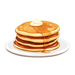 My Simple flat 2D icon pancakes bunch isolated on transparent background, vector, flat design, animation design, simple flat 2D icon, minimalist design, clipart