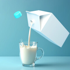 Milk being poured into a glass from a carton