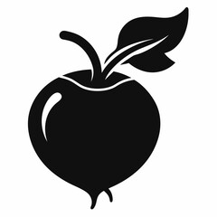 Kohlrabi silhouette icon on white background