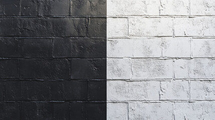 A contrasting black and white textured wall, showcasing minimalist design.