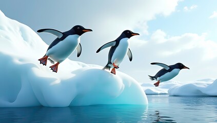 Fototapeta premium penguin on iceberg