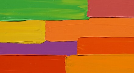 Abstract Painting with Colorful Rectangles and Textured Surface