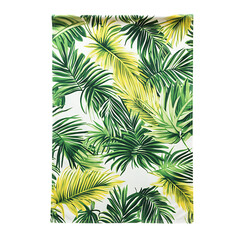 Tropical Beach Towel with Expansive Vivid Palm Patt Isolated on Transparent Background