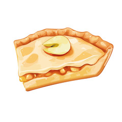My very Simple flat 2D icon, apple pie slice isolated on a white background, vector, flat design, animation design, simple flat 2D icon, minimalist design, vector design, eps