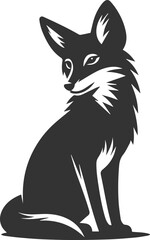 Vector jackal drawing animal silhouette