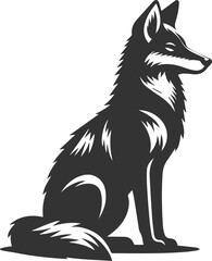 Vector jackal drawing animal silhouette