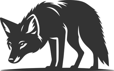 Vector jackal drawing animal silhouette