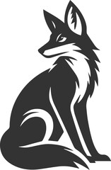 Vector jackal drawing animal silhouette