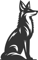 Vector jackal drawing animal silhouette