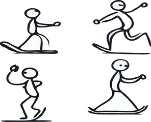 stick man different activities