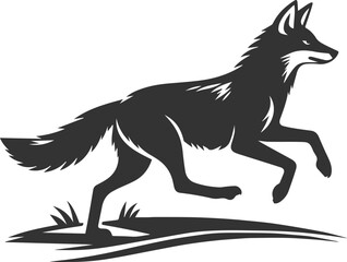 Vector jackal drawing animal silhouette