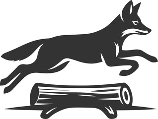 Vector jackal drawing animal silhouette