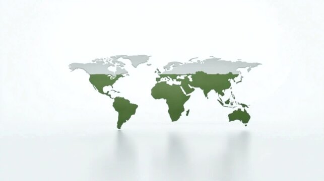 Green World Map with Global Concept.