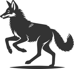 Vector jackal drawing animal silhouette