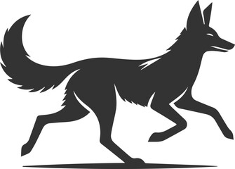 Vector jackal drawing animal silhouette