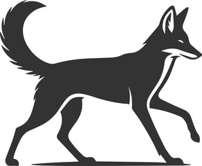 Vector jackal drawing animal silhouette
