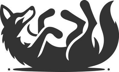 Vector jackal drawing animal silhouette