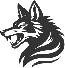 Vector jackal drawing animal silhouette