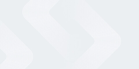 Abstract white geometric lines glowing on grey background. Modern glossy white square lines pattern. Futuristic technology concept. Suitable for cover, poster, banner, flyer, header, website vector