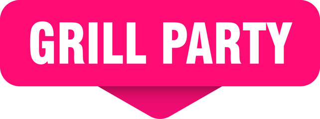 grill party sticker. grill party sign on transparent background