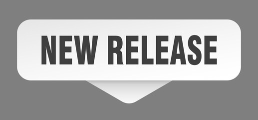 new release sticker. new release sign isolated on gray background
